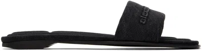 ALEXANDER WANG BLACK VY POOL SANDALS