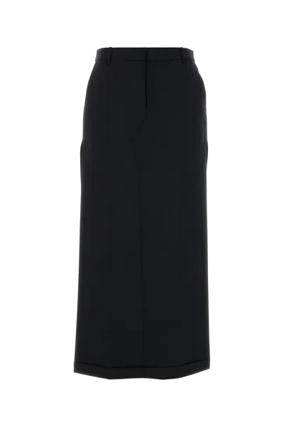 ALEXANDER WANG BLACK WOOL BLEND PANT-SKIRT