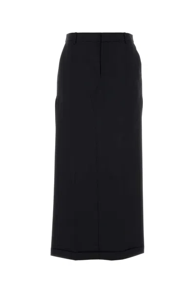 Alexander Wang Black Wool Blend Pant-skirt In Animal Print