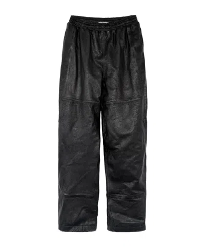 Alexander Wang Black Worn Moto Leather Sweatpant