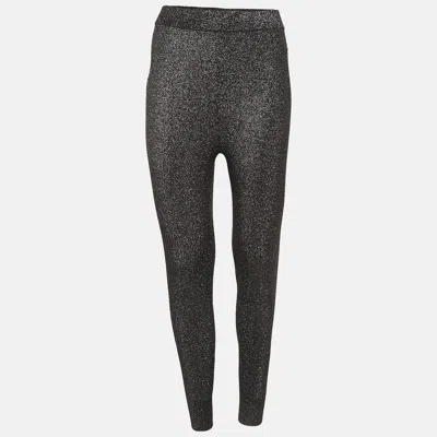 Alexander Wang Black/metallic Lurex Knit Leggings In Multi
