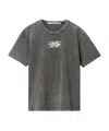 Alexander Wang Blade Logo-embossed Tee In Cotton In Black