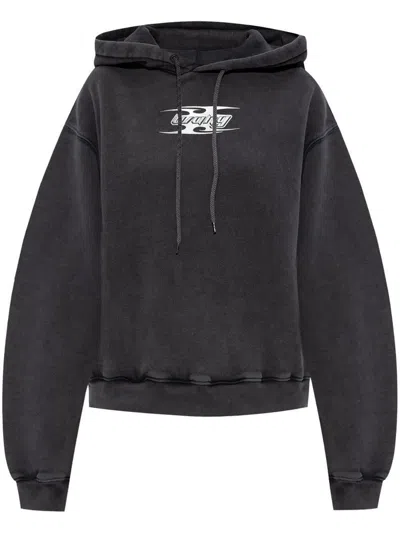 ALEXANDER WANG ALEXANDER WANG BLADE LOGO-EMBOSSED HOODIE CLOTHING