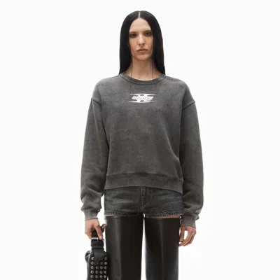 Alexander Wang Blade Logo-embossed Sweatshirt In Cotton Terry In Washed Cedar