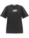 Alexander Wang Blade Logo-embossed Tee In Cotton In Grey
