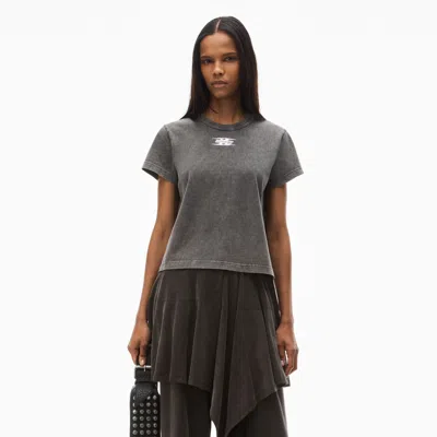 Alexander Wang Blade Logo-embossed Tee In Cotton In Washed Cedar