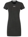 Alexander Wang 'mini Dress With Embossed Logo In A Washed Cedar