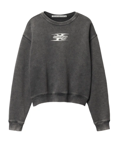 ALEXANDER WANG T BY ALEXANDER WANG BLADE LOGO-EMBOSSED SWEATSHIRT