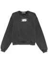 Alexander Wang Blade Logo-embossed Sweatshirt In Cotton Terry In Grey