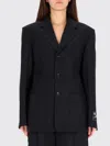 Alexander Wang Structured Oversized Black Jacket With Tailored Fit And Notch Lapel In Black