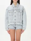 Alexander Wang Denim Jacket With Printed Logo In Blue