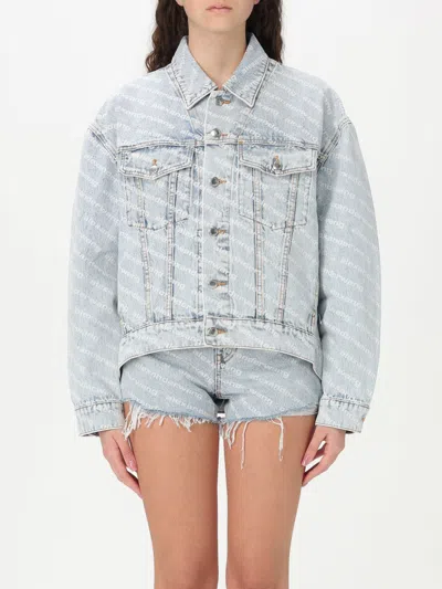 Alexander Wang Blue Falling Back Logo Denim Jacket