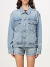 Alexander Wang Women Denim Clip-on Trucker Jacket In Blue
