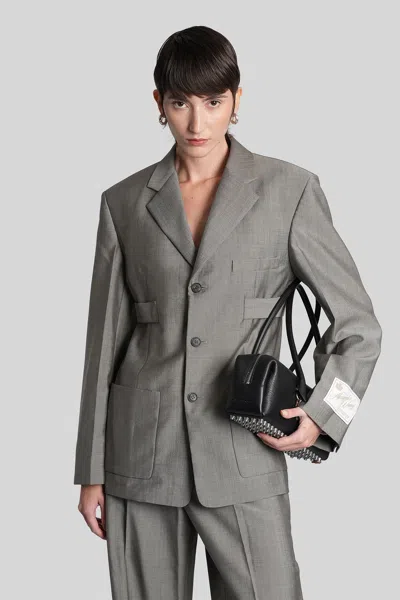 Alexander Wang Blazer In Grey Wool In Gray