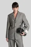 Alexander Wang Blazer In Grey Wool In Metallic