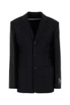 Alexander Wang Structured Oversized Black Jacket With Tailored Fit And Notch Lapel In Black