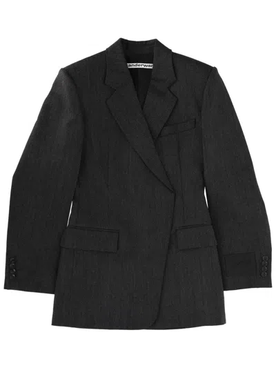 Alexander Wang Blazer-style Wool Dress In Black