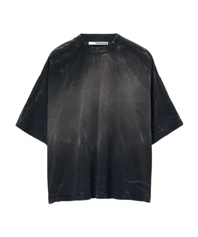 Alexander Wang Bleached-effect Cotton T-shirt In Black