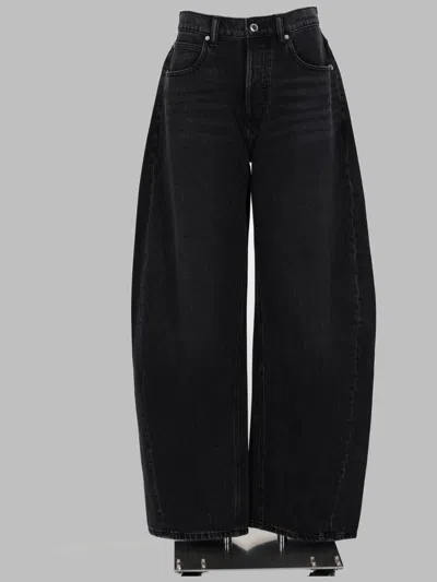 Alexander Wang Blow Up Jeans With Strass Logo In Charcoal