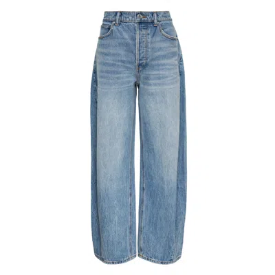 Alexander Wang Blowup Jeans With Distressed Logo In Blue
