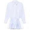 Alexander Wang Prestyled Pleated Playsuit In Blue