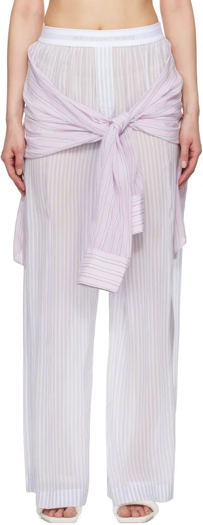 ALEXANDER WANG BLUE & PINK PRE-STYLED BOXER TROUSERS