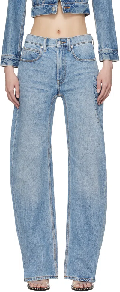 Alexander Wang Blue Articulated Jeans In Classic Light Indigo