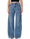 Alexander Wang Logo-embossed Denim Balloon Jogger Pants In Blue