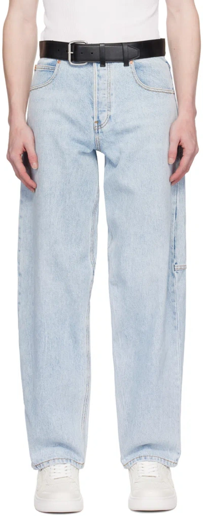 Alexander Wang Blue Belted Jeans In 453 Bleach