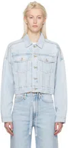 Alexander Wang Denim Jacket With Chest Pockets And Point Collar In 453 Bleach