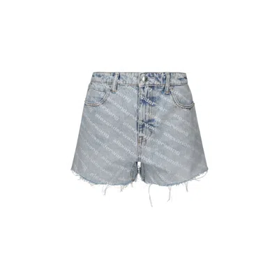 ALEXANDER WANG BLUE COTTON BERMUDA SHORTS