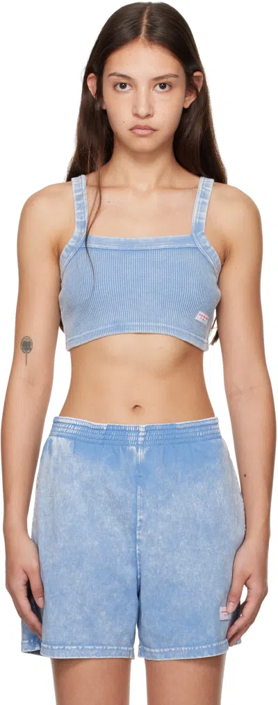 Alexander Wang Blue Cropped Camisole In Washed Blue