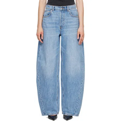 Alexander Wang Blue Crystal Blow Up Jeans In 486 Vintage Light