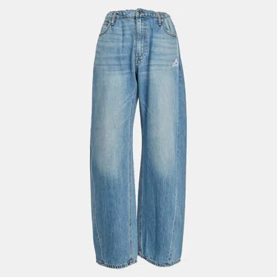 Pre-owned Alexander Wang Blue Denim Baggy Drawstring Waist Jeans S