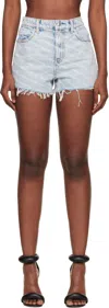 Alexander Wang Bite High Waisted Denim Shorts In Blue