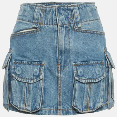 Pre-owned Alexander Wang Blue Denim Cargo Mini Skirt S Waist 24"