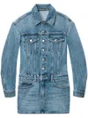 Alexander Wang Drop-shoulder Mini Dress In Blue