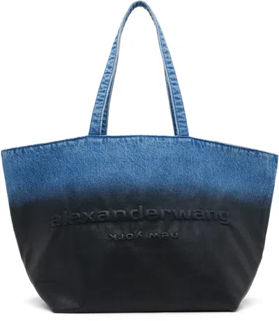 Alexander Wang Blue Denim Punch Large Tote