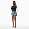 Alexander Wang Blue Double-layer Skort With Hardware