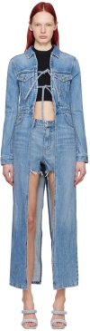 Alexander Wang Blue Duster Denim Coat In 486 Vintage Light In