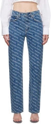 Alexander Wang Jeans In Deep Blue/wht 460