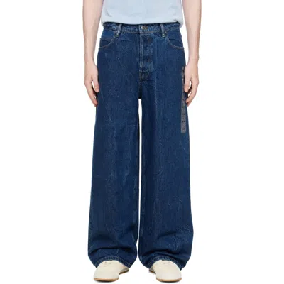 Alexander Wang Blue Flasher Graphic Jeans In 401 Deep Blue