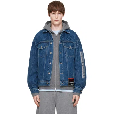 Alexander Wang Blue Flasher Graphic Oversized Denim Trucker Jacket