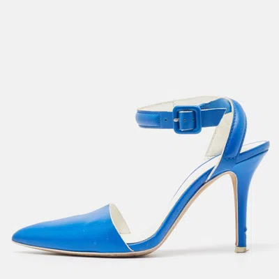 Alexander Wang Blue Leather Ankle Strap Pumps
