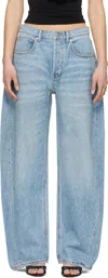 Alexander Wang Jeans With Prestyled Boxer In Classic Light Indigo