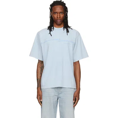 Alexander Wang Blue Mirrored Logo Short Sleeve T-shirt