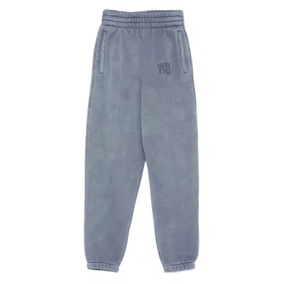 Alexander Wang Omens Terry Classic Logo-embroidered Cotton-blend Jogging Bottoms Washed Blue Ink Xs