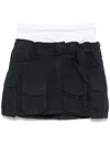Alexander Wang Pre-styled Cargo Skirt With Logo Elastic In Blue