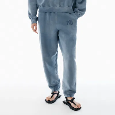 Alexander Wang Blue Puff-print Logo Sweatpants
