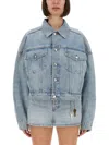 Alexander Wang Women Denim Clip-on Trucker Jacket In Blue